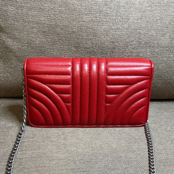 Prada Red Leather Diagram Wallet on Chain - Picture 4 of 9